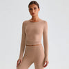 JIA Recycled Slim Fit Crew Neck Long Sleeve Yoga Top womens