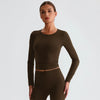 JIA Recycled Slim Fit Crew Neck Yoga Long Sleeve Tops