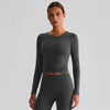 JIA Recycled Slim Fit Crew Neck Yoga Long Sleeve Tops for fitness workout 