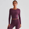 JIA Recycled Slim Fit Long Sleeve Yoga Top for women-plum