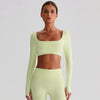 JIA Recycled Yoga Long Sleeve Crop Tops for women
