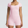 JIA Sand-washed Seamless U Neck Gym Bodysuit
