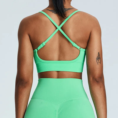 JIA Seamelss Criss Cross Back Sports Bra 