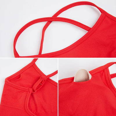 JIA Seamelss Criss Cross Back Sports Bra 