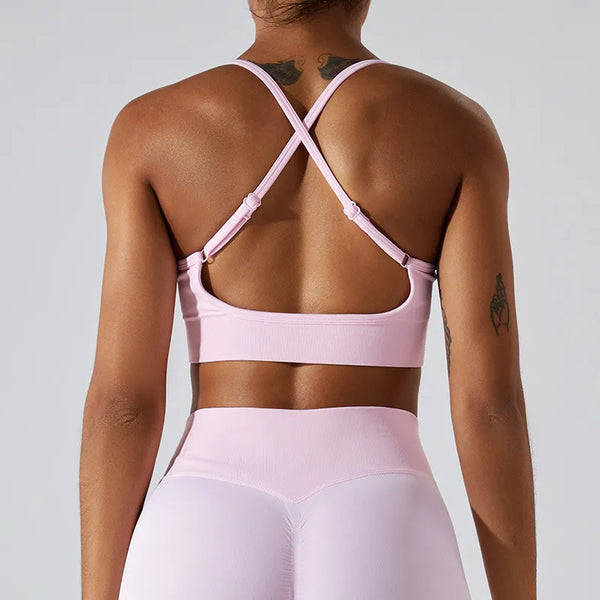 JIA Seamelss Criss Cross Back Sports Bra 