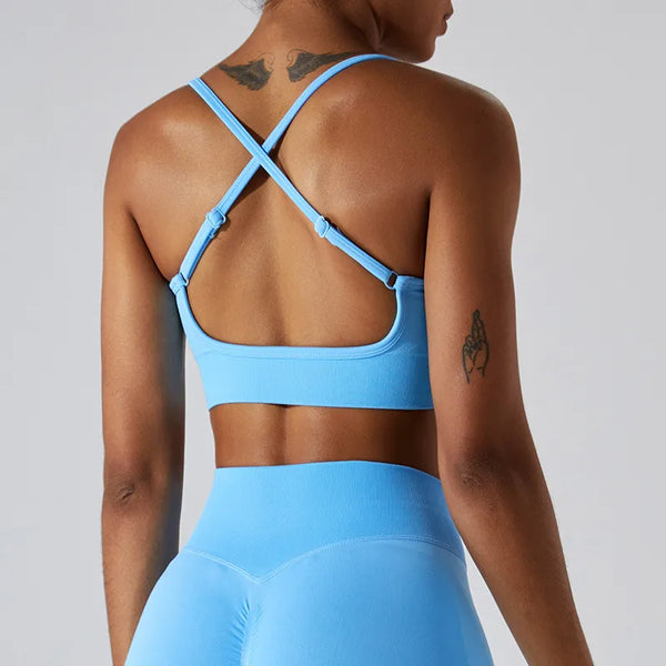 JIA Seamelss Criss Cross Back Sports Bra 