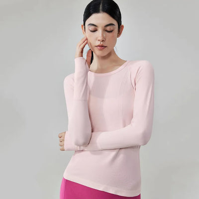 JIA Seamless Breathable Sports Long Sleeve Yoga Tops