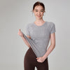 JIA Seamless Breathable Sports Short Sleeve Yoga Top Basic T Shirt