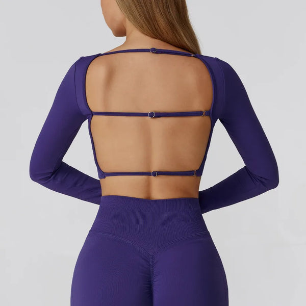 JIA Seamless Elegant Long Sleeve Workout Shirt
