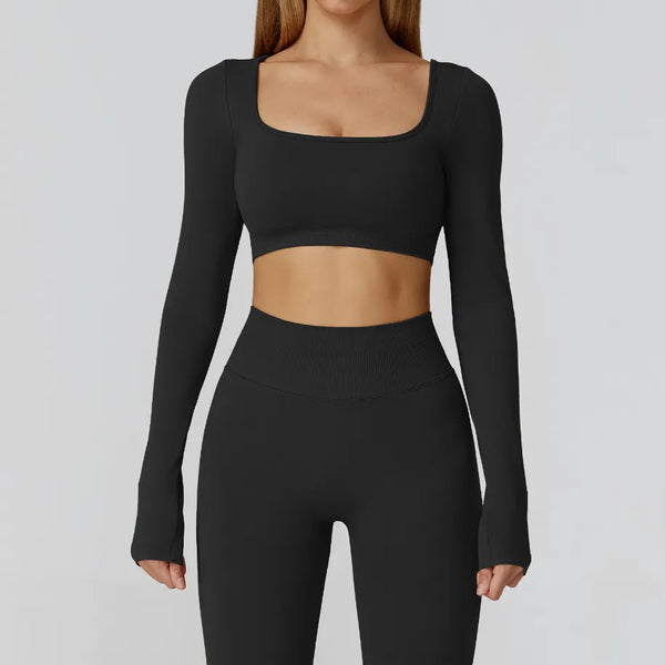 JIA Seamless Elegant Long Sleeve Workout Shirt