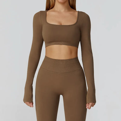 JIA Seamless Elegant Long Sleeve Workout Shirt