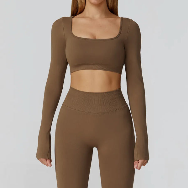 JIA Seamless Elegant Long Sleeve Workout Shirt
