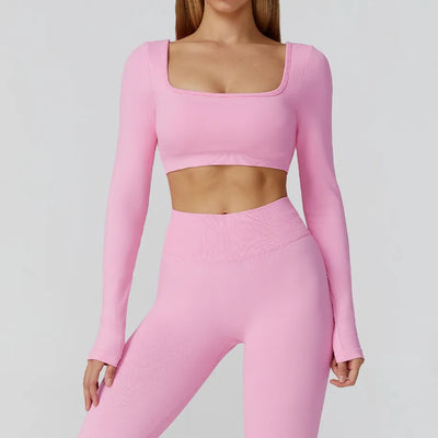 JIA Seamless Elegant Long Sleeve Workout Shirt
