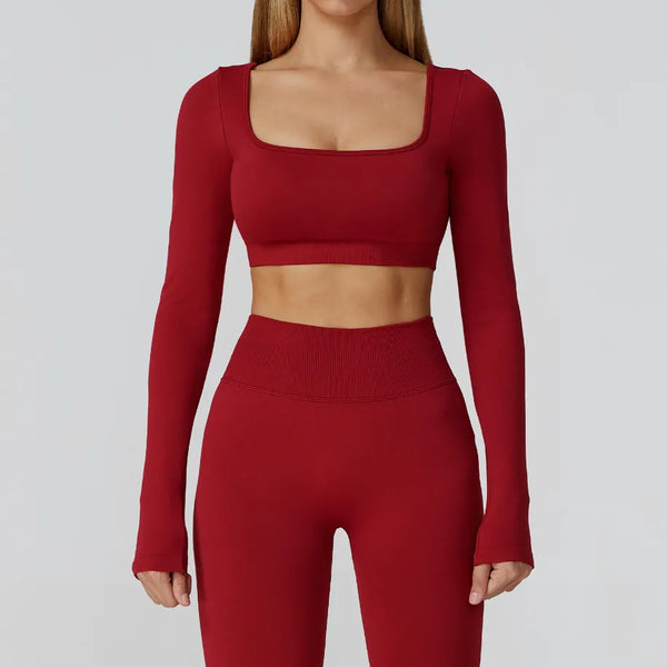 JIA Seamless Elegant Long Sleeve Workout Shirt