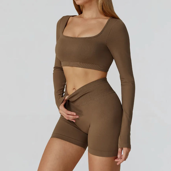 JIA Seamless Elegant Long Sleeve Workout Shirt