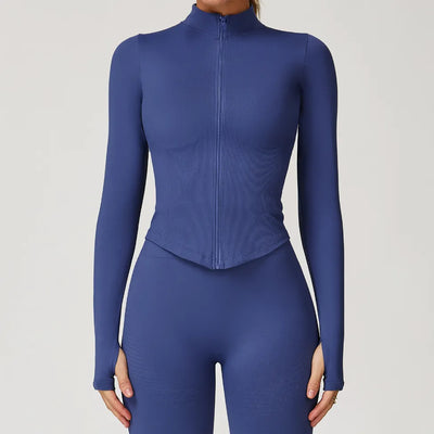 JIA Seamless Fitness Jacket with Thumb Holes
