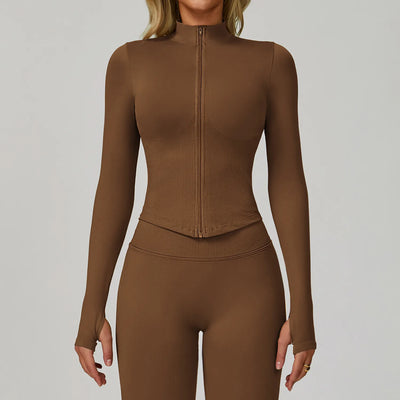 JIA Seamless Fitness Jacket with Thumb Holes