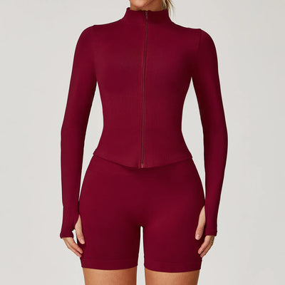 JIA Seamless Fitness Jacket with Thumb Holes