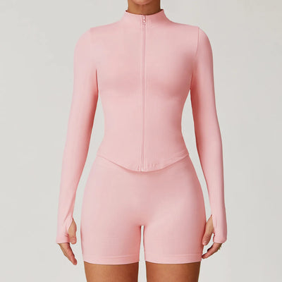 JIA Seamless Fitness Jacket with Thumb Holes