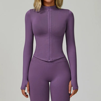JIA Seamless Fitness Jacket with Thumb Holes