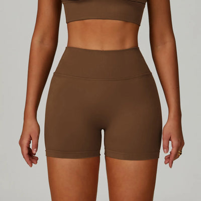 JIA Seamless Gym Shorts Butt Lifting Shorts brown color