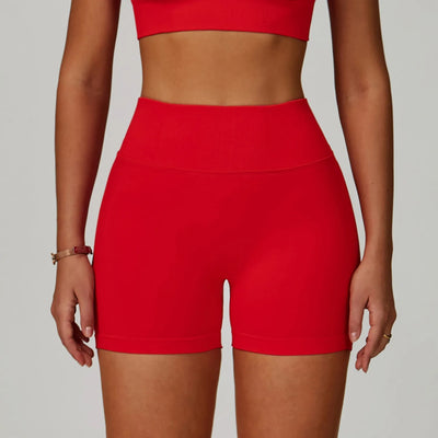 JIA Seamless Gym Shorts Butt Lifting Shorts red color
