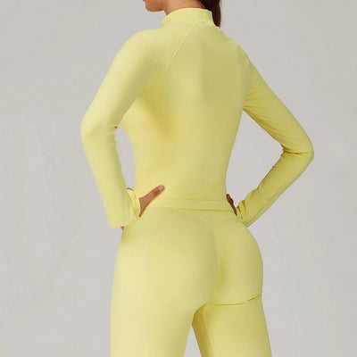 JIA Seamless Slim Fit Sports Jacket with Thumb Holes 