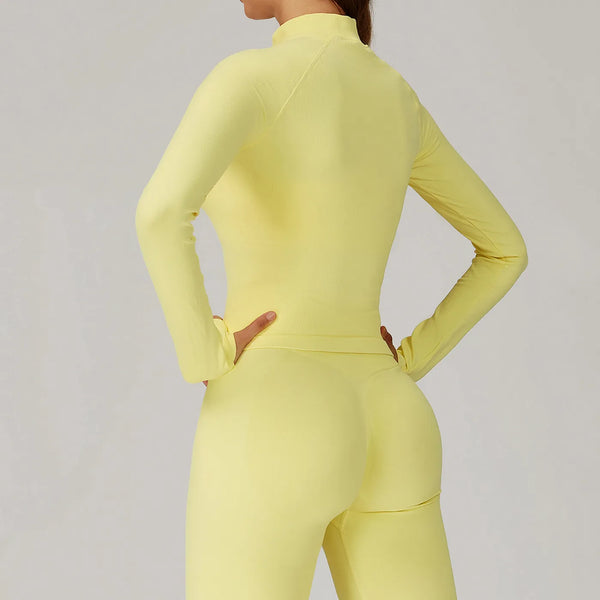 JIA Seamless Slim Fit Sports Jacket with Thumb Holes 