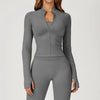 JIA Seamless Slim Fit Sports Jacket with Thumb Holes 