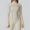 JIA Slim Fit Suit Jacket Zip up for Yoga Fitness 