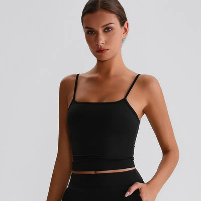 JIA Spaghetti Strap Tank Top with Built in Bra​ black spaghetti strap tank top​