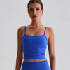JIA Spaghetti Strap Tank Top with Built in Bra​ yoga cropped tank top womens recycled sportswear 