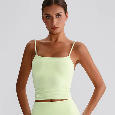 JIA Spaghetti Strap Tank Top with Built in Bra​ yoga tank top