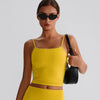 JIA Spaghetti Strap Tank Tops with Built in Bra​ fitness cropped top