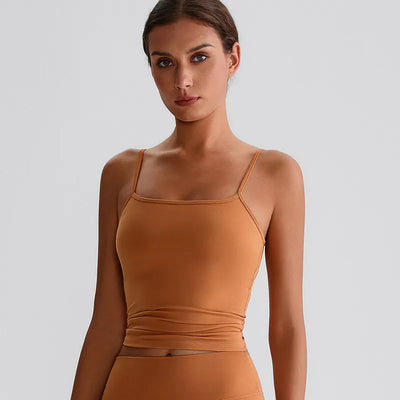 JIA Spaghetti Strap Tank Tops with Built in Bra​ for yoga
