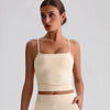 JIA Spaghetti Strap Tank Tops with Built in Bra​ yoga tank top women recycled sportswear 