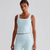 JIA Square Neck Tank Top Padded Sports Bra for women fitness crop ped top