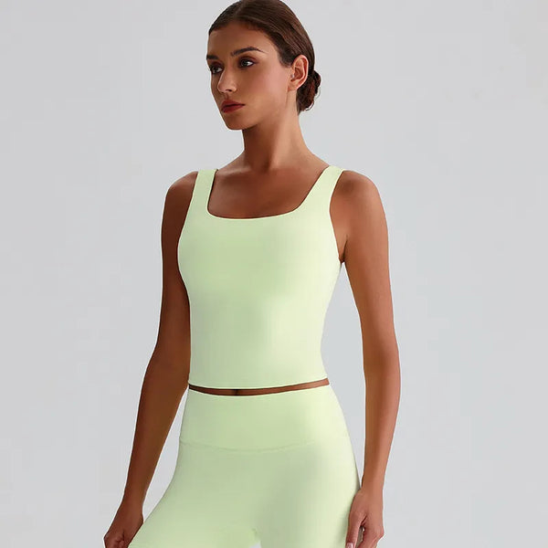 JIA Square Neck Tank Top Padded Sports Bras for women
