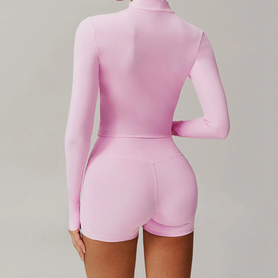 JIA Tight Zip Up Jacket​ Yoga Long Sleeve Top