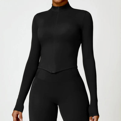 JIA Tight Zip Up Jacket​ Yoga Long Sleeve Top