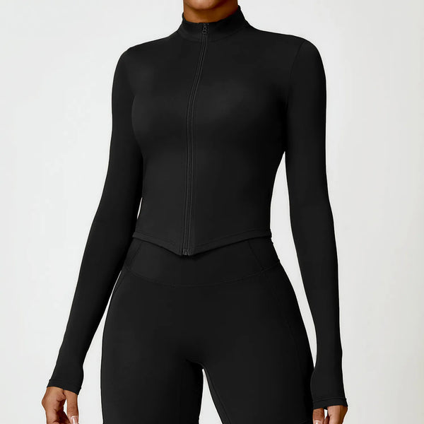 JIA Tight Zip Up Jacket​ Yoga Long Sleeve Top