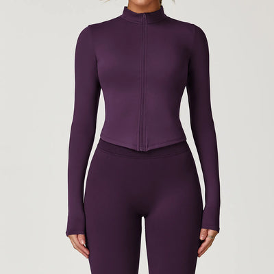 JIA Tight Zip Up Jacket​ womens yoga jacket Yoga Long Sleeve Top