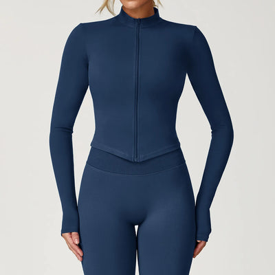 JIA Tight Zip Up Jacket​ womens yoga jacket Yoga Long Sleeve Top
