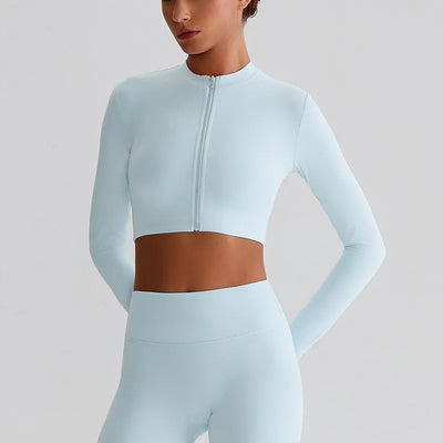 JIA Women's Yoga Jacket Yoga Crop Top for workout fitness
