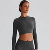 JIA Women's Yoga Jacket Yoga Long Sleeve Crop Top for fitness