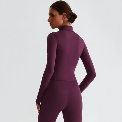 JIA women Lightweight Exercise Jackets with Thumb Holes-back