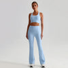 Jiaing Criss Cross Back Yoga Cropped Tank Tops with Pads