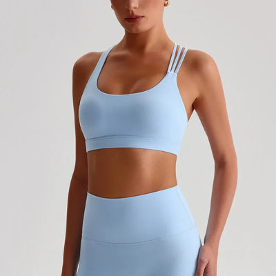 Jiaing Cross Back Medium Impact Padded Sports Bra