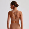 Jiaing Cross Back Medium Impact Padded Sports Bra-mousse