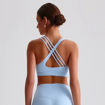 Jiaing Cross Back Medium Impact Padded Sports Bra